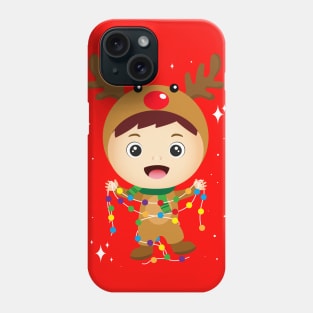 Boy in a deer dress. merry christmas! Phone Case