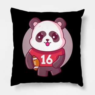 Cute Panda Rugby American Footbal Pillow