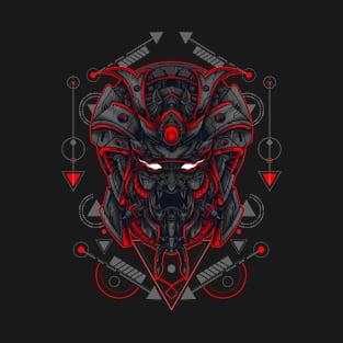 Samurai head 2 - Sacred Geometry T-Shirt