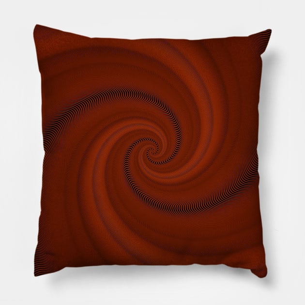 Abstract helix, swirling red funnel Pillow by BumbleBambooPrints