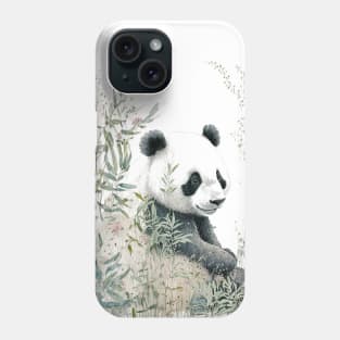 Watercolor Panda in Nature Phone Case