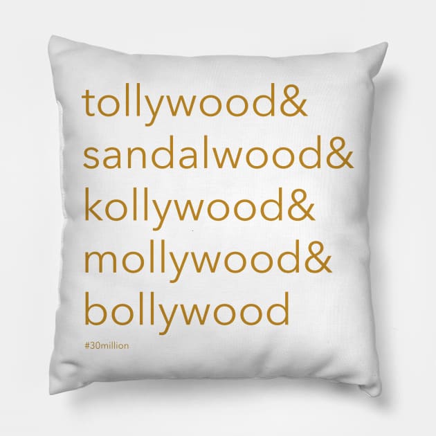 India Cinema Film Industry Pillow by ThirtyMillion