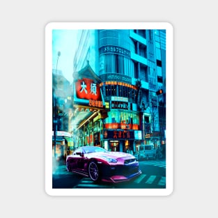 Car Retro Tokyo Synthwave Magnet