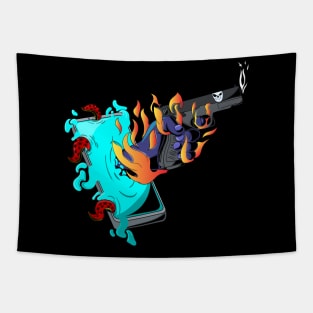 Shooting Hand Illustration Tapestry