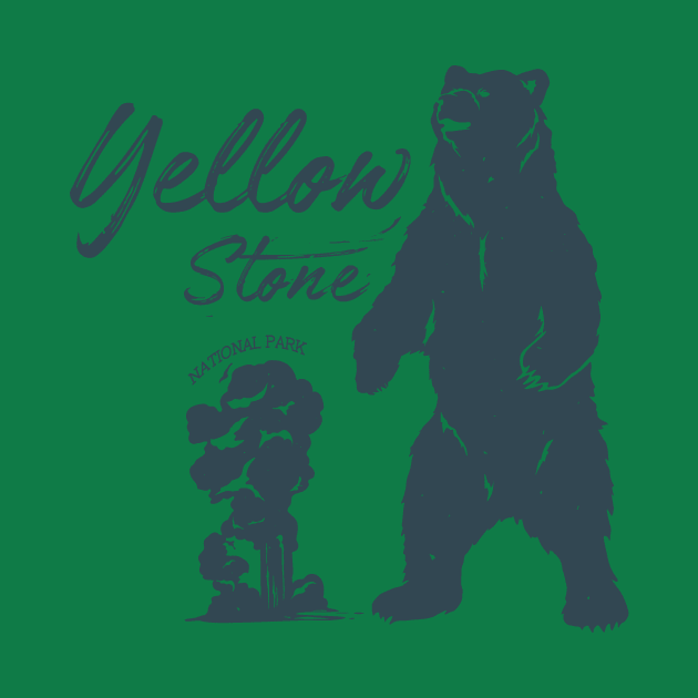 Yellowstone Bear  National Park Vintage design by Terrybogard97