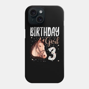 Horse Animal Lovers 3rd Birthday Girl Phone Case