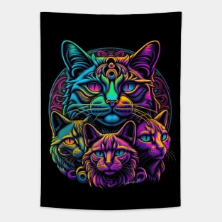 Colorful melting Cat with UV color designe #3 Tapestry