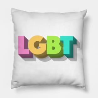 LGBT 70s Retro Style 3D Rainbow Block Design Pillow
