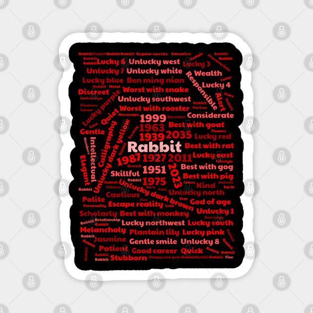Year of the rabbit 2023 Magnet by All About Nerds