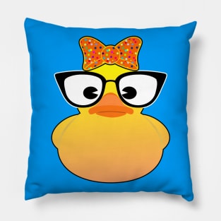 Cool Rubber duck with glasses Pillow