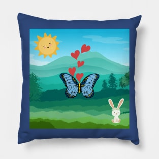 Butterfly and Bunny Pillow