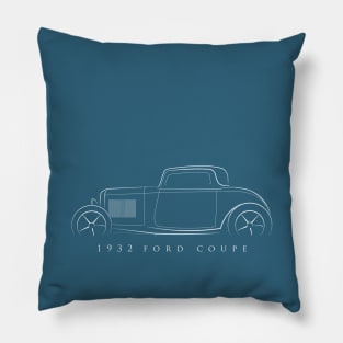 1932 Ford Model A Coupe - profile stencil, white Pillow