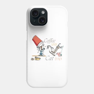 Coffee Lover Cat Dad Phone Case