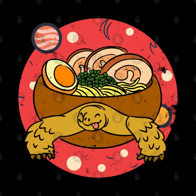 Kawaii Tortoise Ramen Noodles Space Otaku Turtle Ramen Bowl by alcoshirts