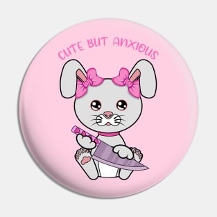Cute but anxious, cute rabbit Pin