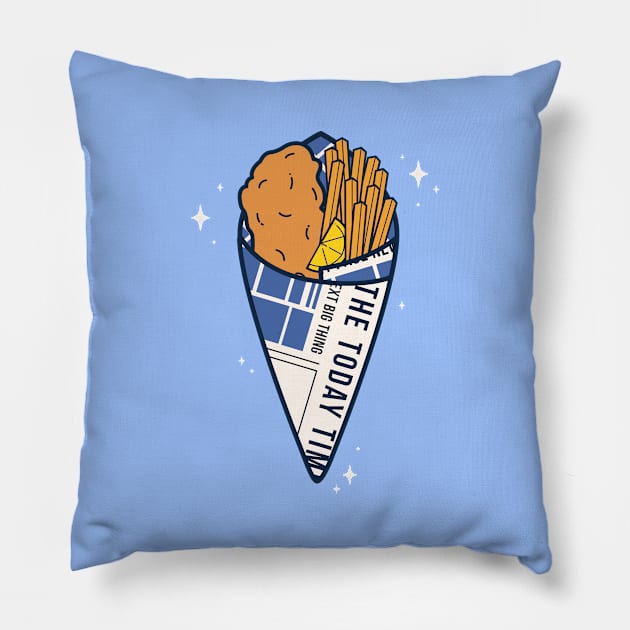 Fish & Chips Pillow by LoverlyPrints