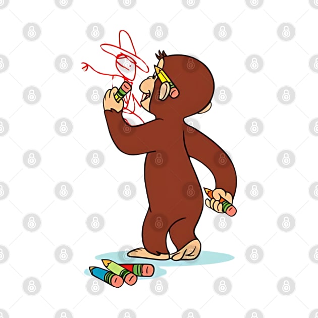 Curious George Drawing by NobleNotion