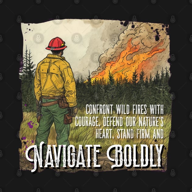 Brave Wildland Firefighter design – Navigate Boldly by Spearhead Ink