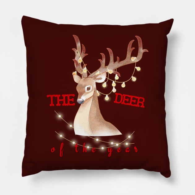 THE DEER OF THE YEAR Pillow by O.M design