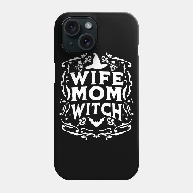 Wife Mom Witch Funny Halloween Mothers Day Witchcraft Retro Phone Case by OrangeMonkeyArt