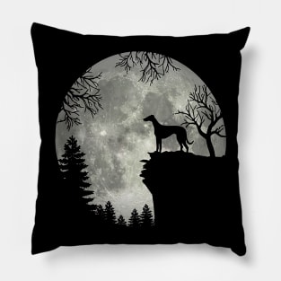 Grey Hound Dog And Moon Scary Halloween Pillow