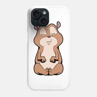 Kawaii hamster meditates with yoga Phone Case