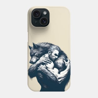 Man and Werewolf Hugging Gay Lovers Phone Case