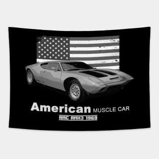 AMX3 American Muscle Car 60s 70s Old is Gold Tapestry