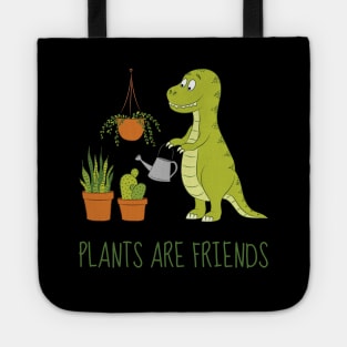 Plants are friends - Cute dino watering his houseplants Tote