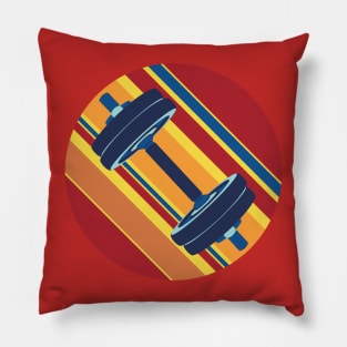 Fitness dumbbells in retro style Pillow