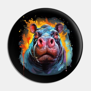 Hippo Rainbow Pin