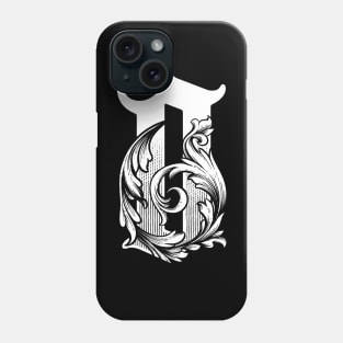 illustration of O font vintage style hand drawing design Phone Case