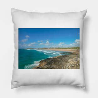 Fistral Beach, Cornwall Pillow