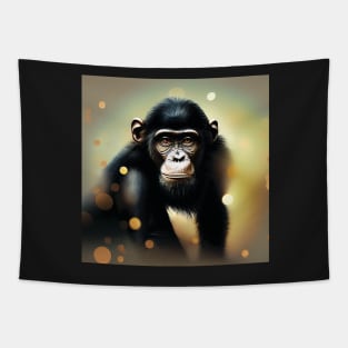 Chimpanzee in a golden, glowing light Tapestry