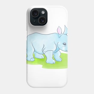 Baby Blue Rhino Phone Case