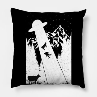 Bigfoot Ufo Abduction Cow Abducted Pillow