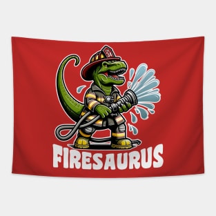 Firesaurus Dinosaur Firefighter Tapestry