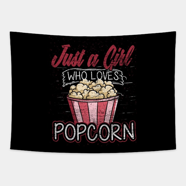 Popcorn Girl Retro Cinema Tapestry by ShirtsShirtsndmoreShirts