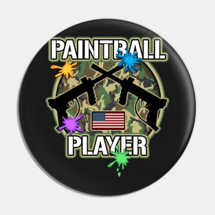 Paintball Player Paint Splatter Camouflage Pin