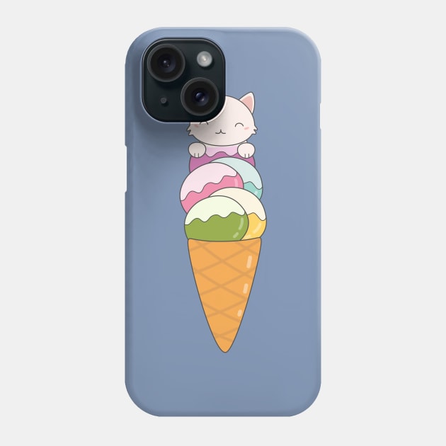 Kawaii Ice Cream Cone T-Shirt Phone Case by happinessinatee