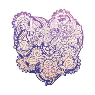 Floral abstract zentangle heart T-Shirt