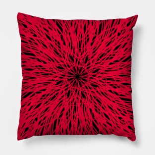 Red dahlia abstract floral design Pillow