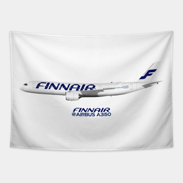 Illustration of Finnair Airbus A350 Tapestry by SteveHClark