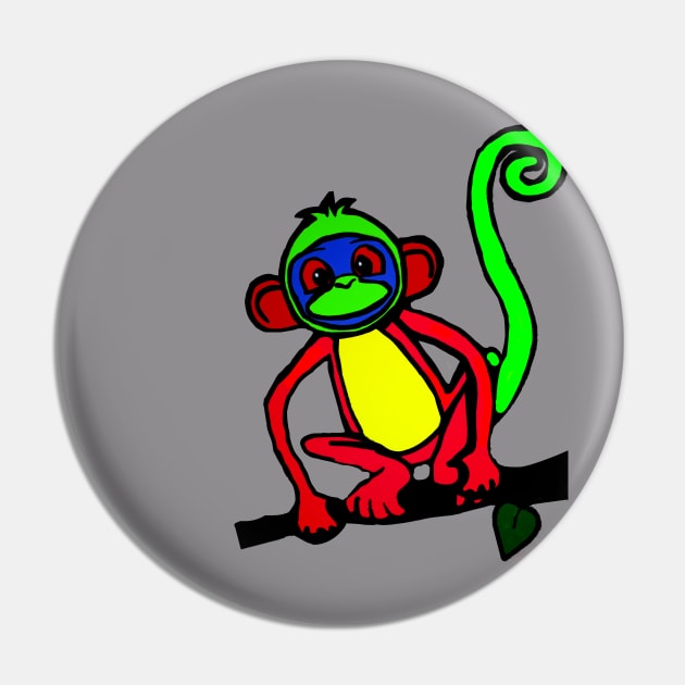 Colorful monkey Pin by MAGICOART