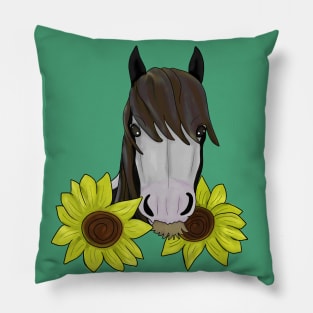 Sunflower horse Pillow