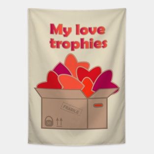 Valentine hearts in box My love trophies Tapestry