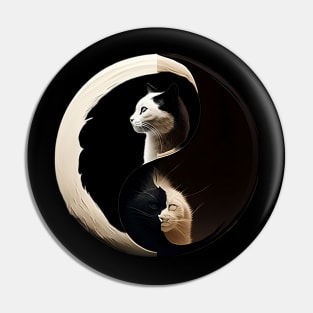 Yin Yang Cat Pin