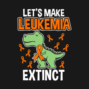 Leukemia Dinosaur Orange Ribbon Hematologist Reptile Fossil T-Shirt