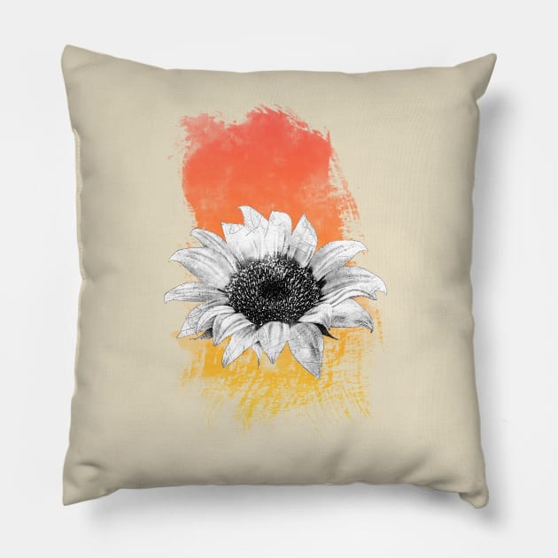 Watercolor Sunflower Pillow by HilariousDelusions