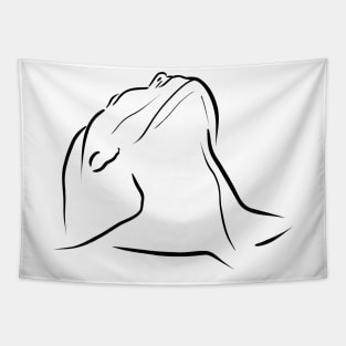 Minimalist Abstract Woman Body Line Tapestry